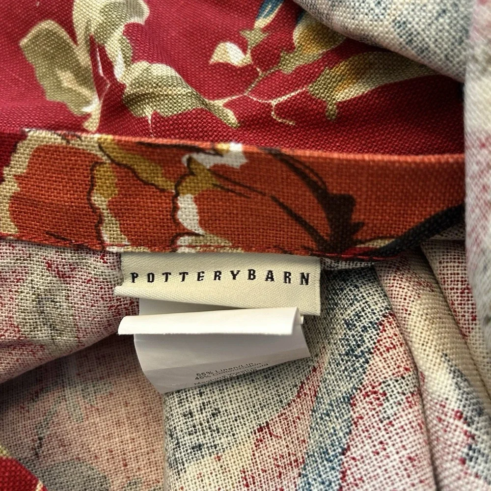 Pottery Barn Brighton Chinoiserie Standard Sham‎ Linen Cotton Case Envelope Back